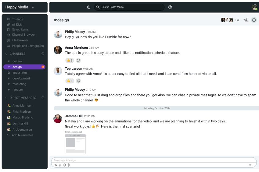 Pumble app as email alternative