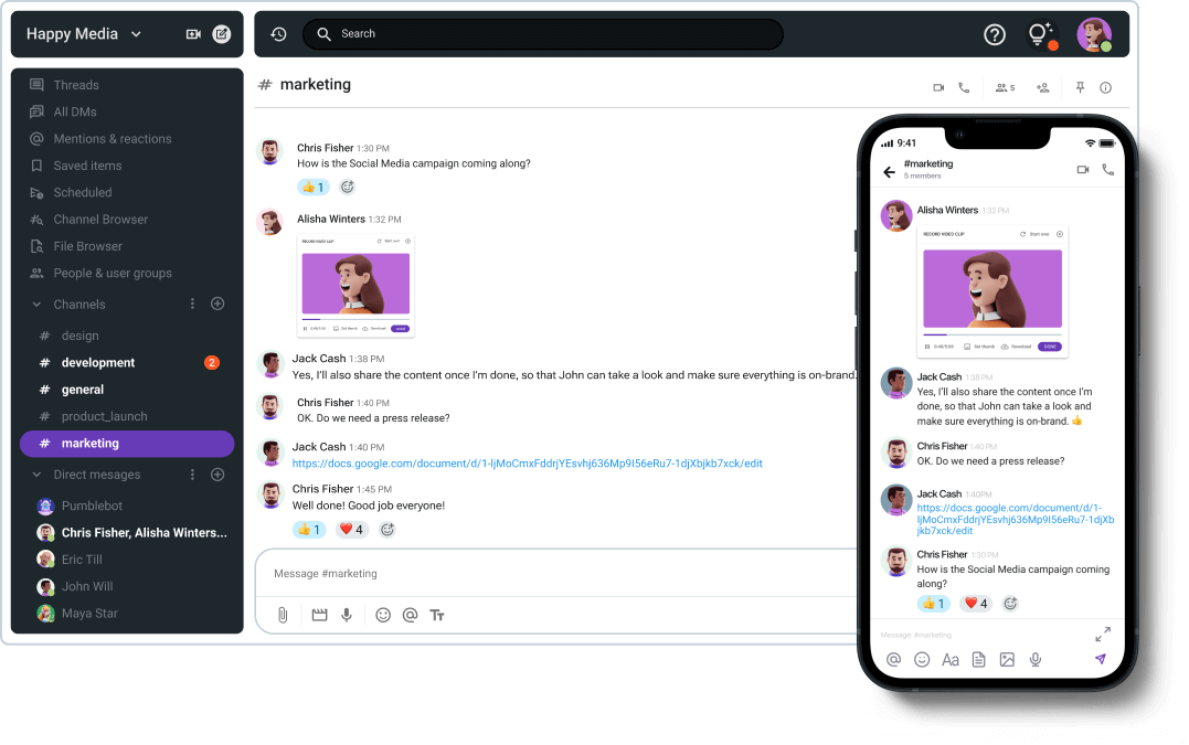 Pumble app screenshot