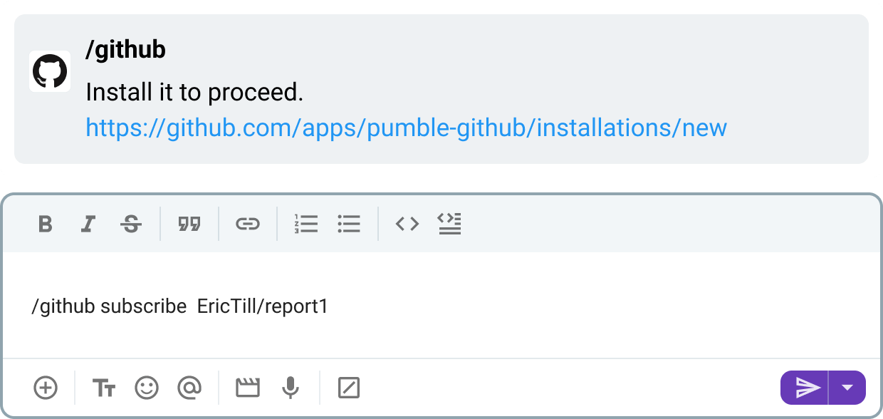 Obtén el enlace para la instalación de Pumble en GitHub