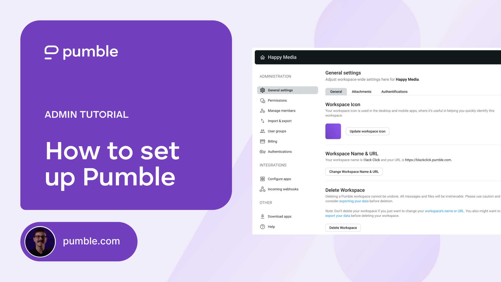 Comment configurer Pumble en tant qu'administrateur