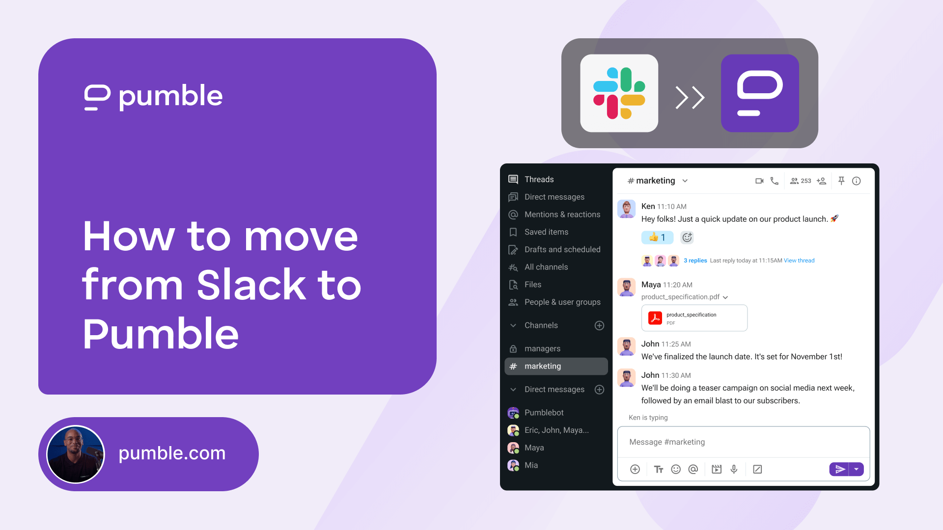 Comment passer de Slack à Pumble