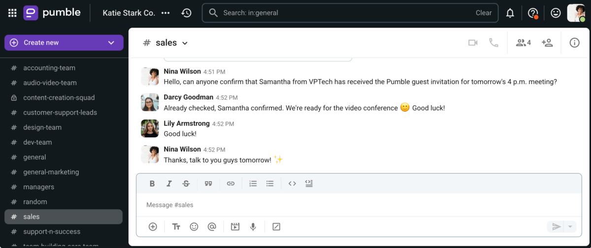 Using Pumble as a web-based communication tool