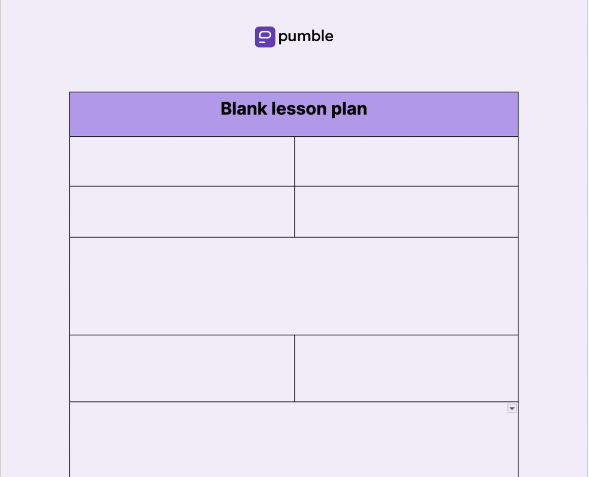 blank lesson plan template