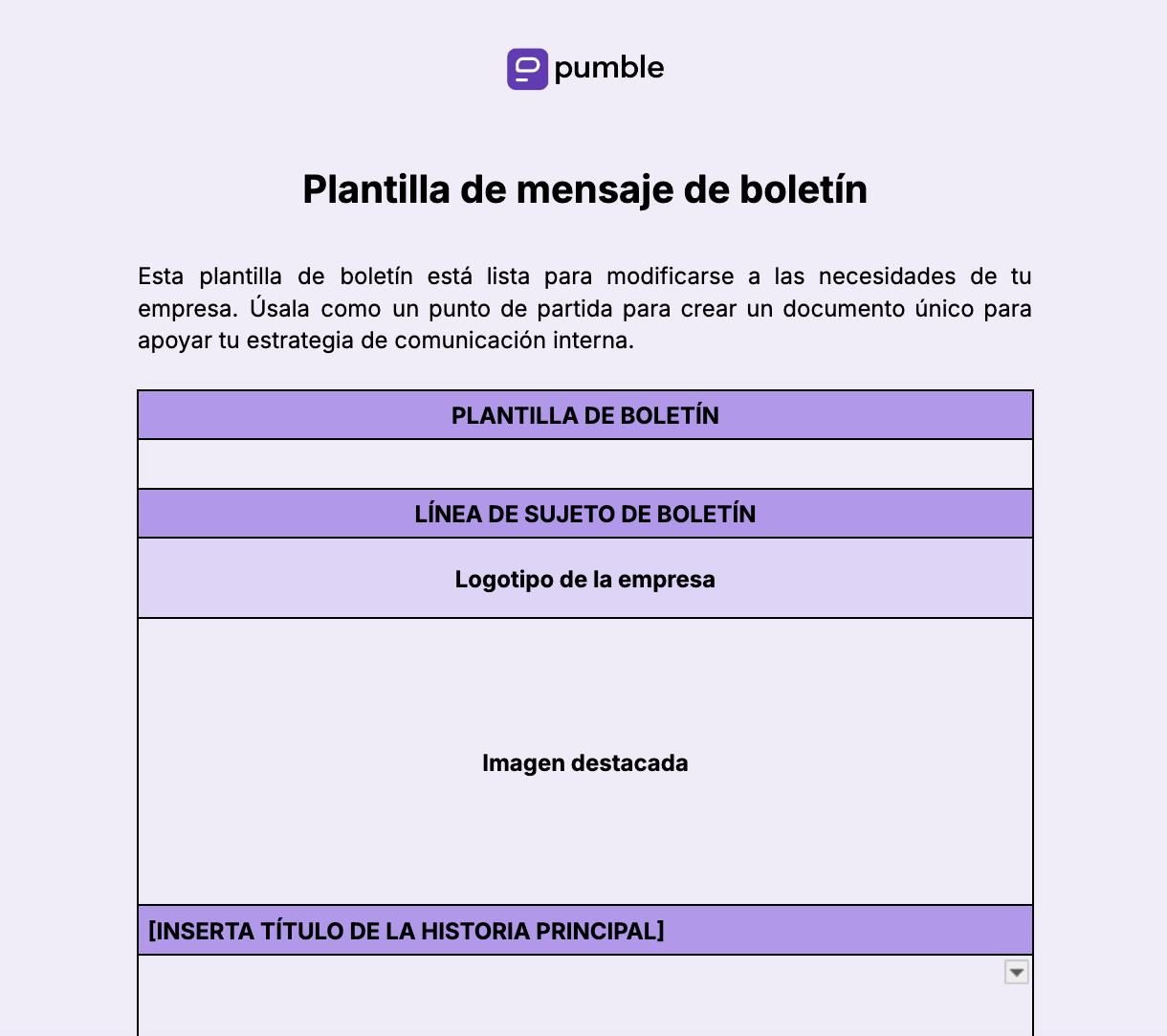 Plantilla de boletín